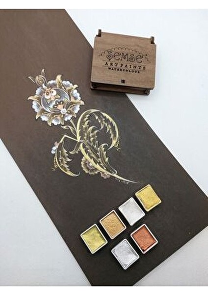 6'lı Yaldız Suluboya Seti - El Yapımı Yarım Tava Renk Ölçüleri 19 mm x 16 mm x 10 mm fırsatları