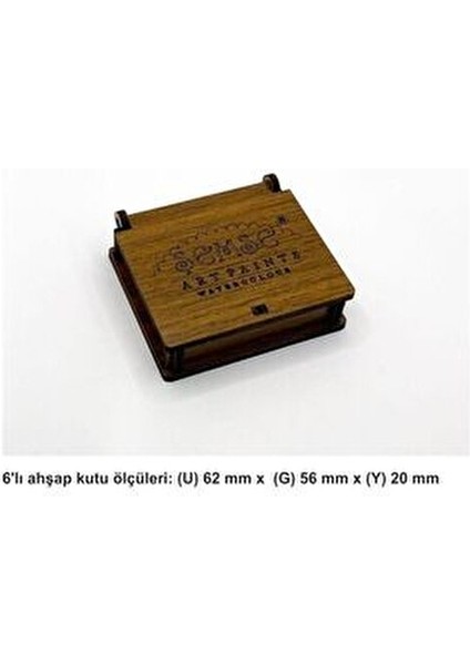 6'lı Yaldız Suluboya Seti - El Yapımı Yarım Tava Renk Ölçüleri 19 mm x 16 mm x 10 mm indirimleri