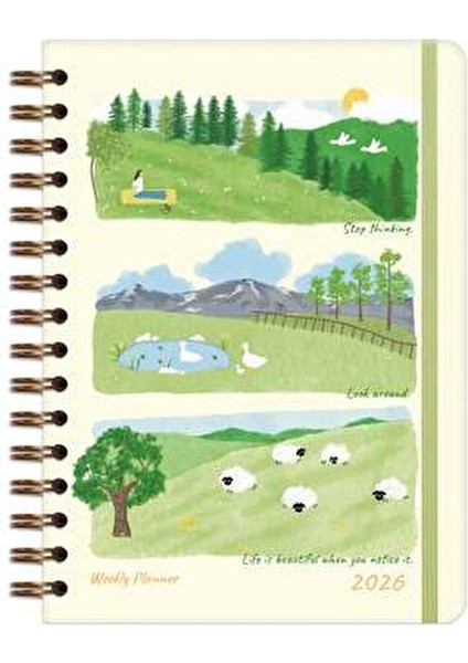 2026 Yılı A5 Spiralli Ajanda 15x21 cm - 12 Aylık 90 gr Kağıt