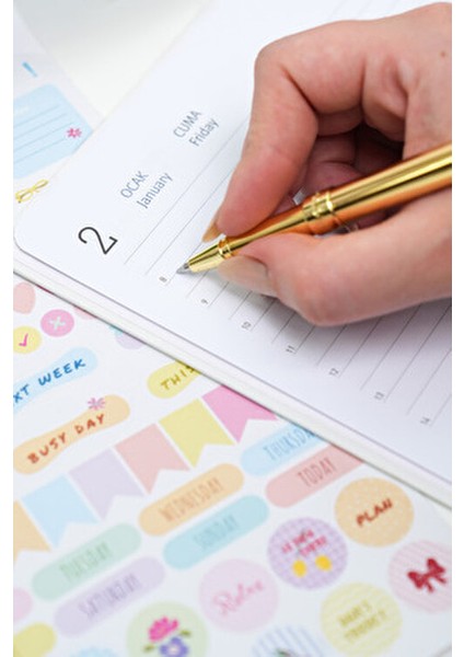 2026 Yılı Spiralli Ajanda 16x24 cm - 12 Aylık Manzara 80 gr 180 Yaprak