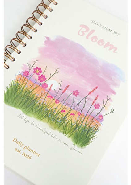 2026 Yılı Spiralli Ajanda 16x24 cm - 12 Aylık Manzara 80 gr 180 Yaprak