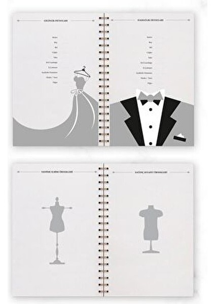 Color Altın Köşeli Düğün Planlayıcısı 17x24 Ölçülerde Luxury Wedding Planner