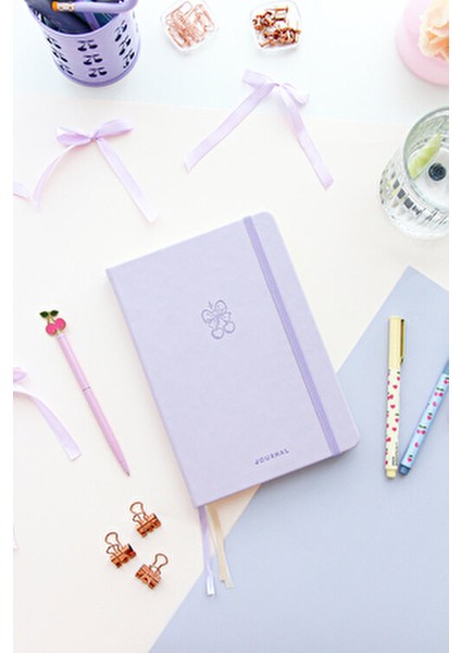 A5 Bullet Journal Noktalı Defter 140 gr 80 Yaprak Lila 15x21 cm 1 Adet