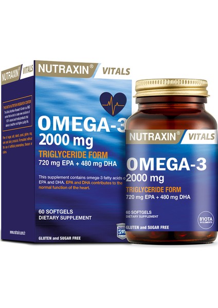 Omega 3 2000 Mg 60 Softjel - Balık Yağı, EPA 720, DHA 480 Mg