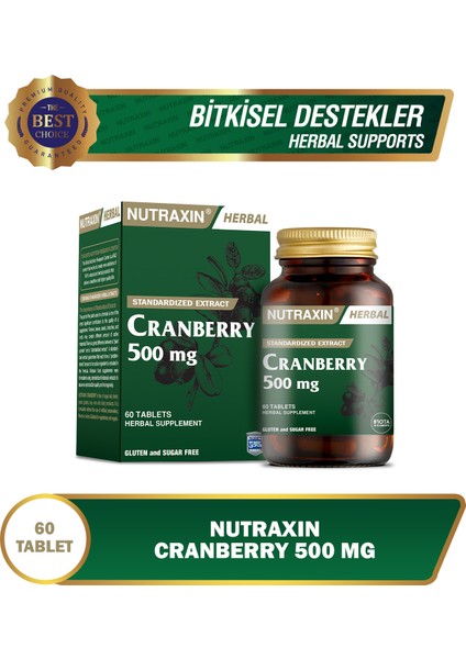 Cranberry 500 mg Takviye Edici Gıda 60 Tablet modelleri