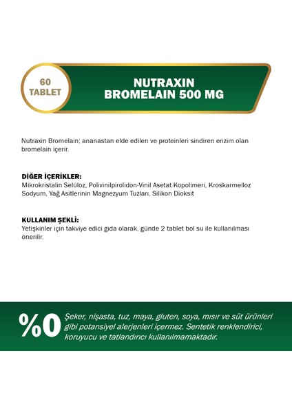 Bromelain 500 mg 60 Tablet fiyatları