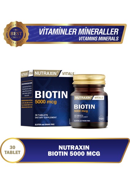 Biotin 5000 Mcg 30 Tablet Saç ve Tırnak Vitamini fiyatları