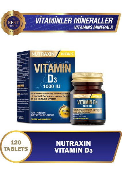 D3 Vitamini 120 Tablet - D3 1000 Iu modelleri