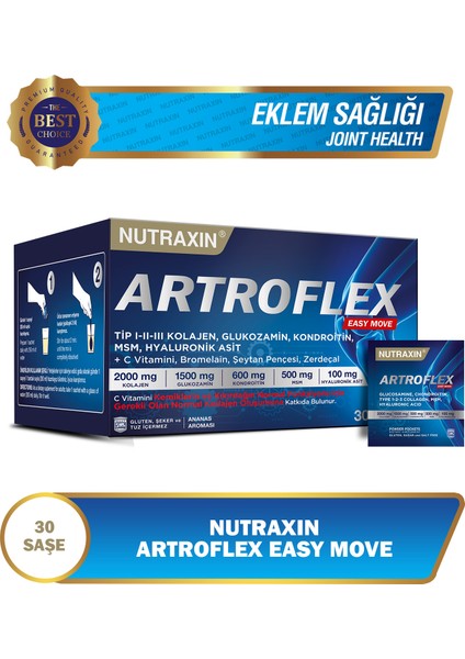 Artroflex Easy Move 30 Saşe – Tip 1-2-3 Kolajen, Glukozamin, MSM, Kondroitin İçeren Takviye modelleri