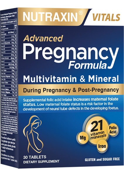 Advanced Pregnancy Formula 30 Tablet 21 Vitamin & Mineral