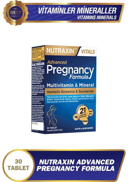 Advanced Pregnancy Formula 30 Tablet 21 Vitamin & Mineral modelleri