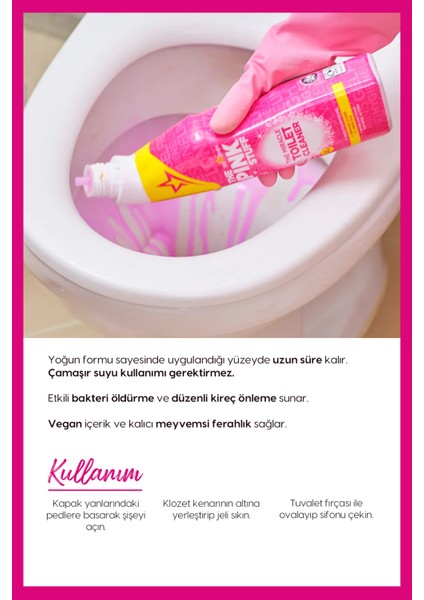 Mucizevi Tuvalet Temizleyici 750 ml – Jel Formüllü, Kireç & Bakteri Karşıtı, WC İçin Güçlü Temizlik modelleri