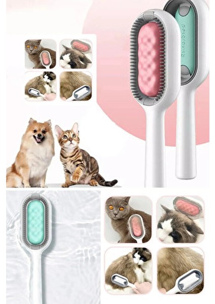 Islak Mendil Aparatlı Kedi Köpek Tüy Temizleyici Tarak 1 Adet Derin Temizlik İçin Tiftik Toplayıcı