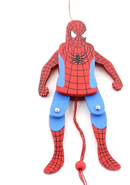 Ahşap Salanan Örümcek Adam Figürü ALK1195 ( Lisinya )