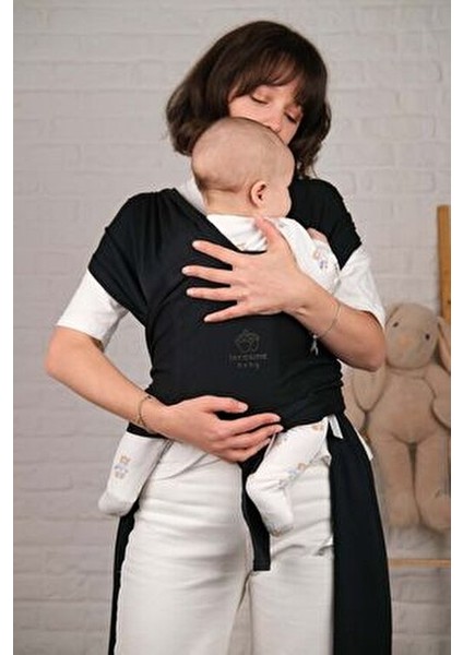 Baby Sırt Destekli Ayarlanabilen Sling Taşıma Şalı Gri Renk Ergonomik Tasarım ile Konforlu Kullanım