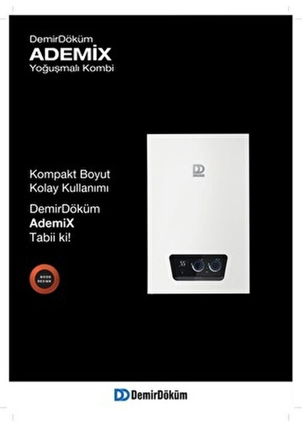 Ademix 18/24KW Tam Yoğuşmalı Kombi 24 kW Hermetik Baca ile Isıtma Tekniği modelleri