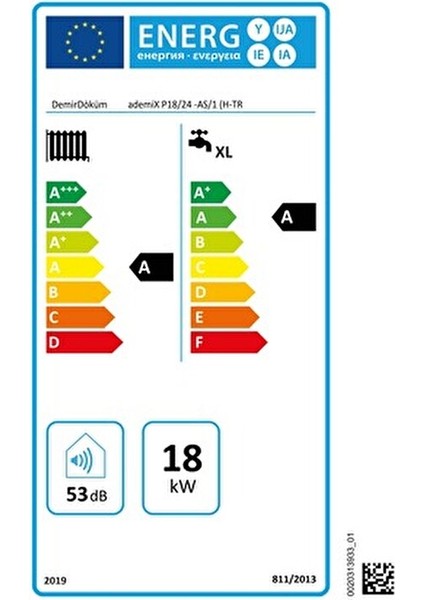 Ademix 18/24KW Tam Yoğuşmalı Kombi 24 kW Hermetik Baca ile Isıtma Tekniği