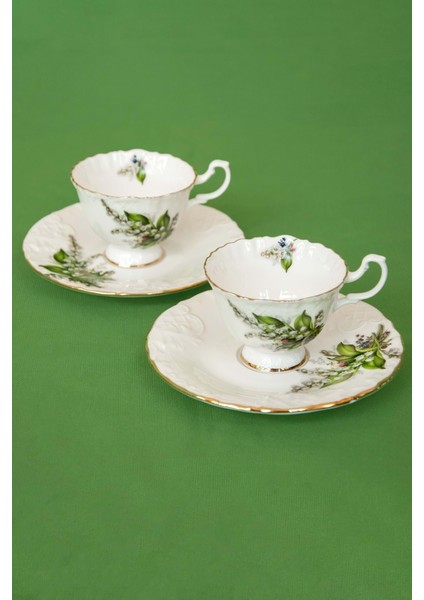 Yeşil Çiçek Bone 2 Kişilik Kahve Fincan Takımı fiyatları