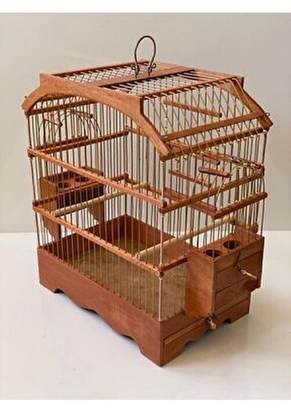 Ahşap Kuş Kafesi 40 cm Yükseklik 35 cm Genişlik 21.5 cm Derinlik ile Kolay Temizlik