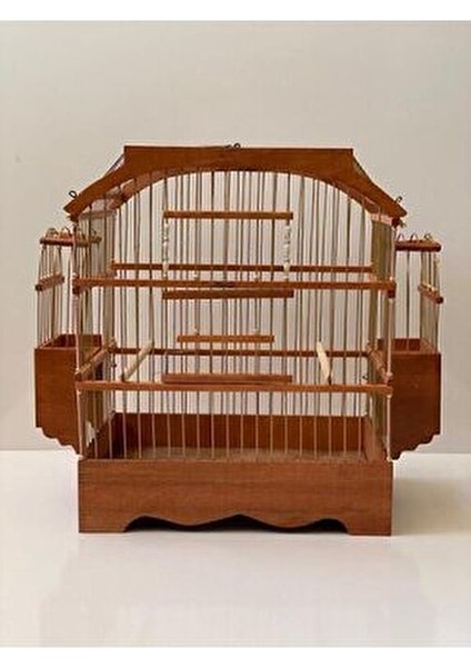 Ahşap Kuş Kafesi 40 cm Yükseklik 35 cm Genişlik 21.5 cm Derinlik ile Kolay Temizlik