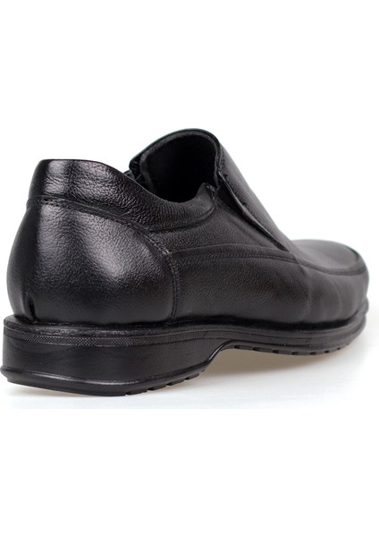 Erkek Siyah Hakiki Deri Ortopedik Günlük Ayakkabı – Kauçuk Kaymaz Taban, Bağcıkcız Rahat Model indirimleri