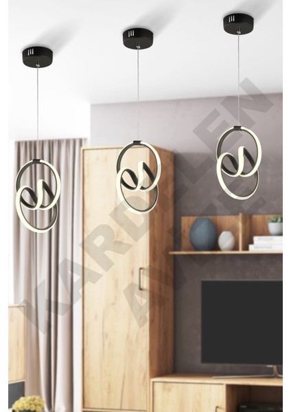 Renkli Işıklı Modern Ledli 3'lü Avize, Şık ve Trend Tasarım fiyatları