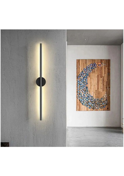 Modern Premium Kablosuz Pilli Gün Işığı LED Aplik-Siyah 70CM (Pil Dahil)