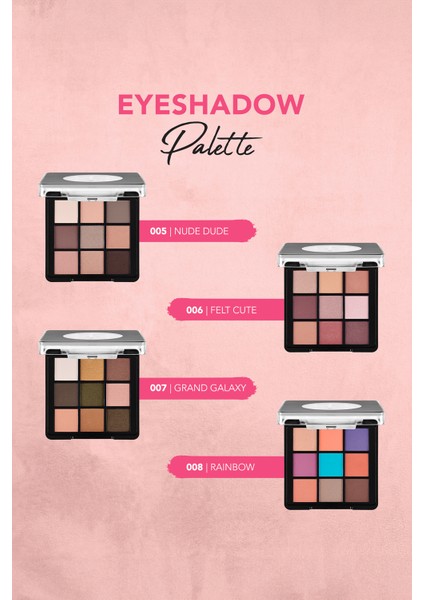 Kremsi Dokulu & Mat Bitişli/ışıltılı 9'lu Kompakt Göz Farı Paleti (003 Sunset) 8682536108096 indirimleri