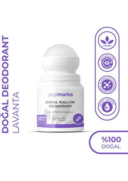 Doğal Deodorant Lavanta Kokulu Kadın Roll-on 24 Saat Etkin Koruma indirimleri