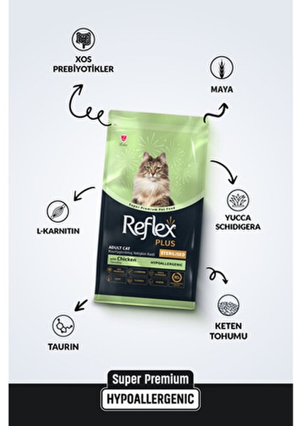 Plus Tavuklu Kısırlaştırılmış Yetişkin Kedi Maması 15 kg Süper Premium Kalite fırsatları
