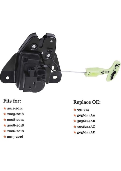 Taggate Lock Bagaj Mandalı Aktüatör Chrysler 300 Dodge Charger Avenger 5056244AD, 931714 (Yurt Dışından)
