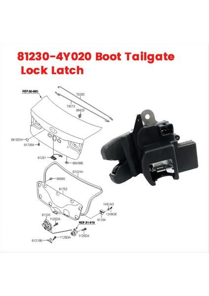 Hyundai Solaris Kia Rio 2011-2017 Için Araba Arka Gövde Kapağı Kilit 81230-4Y020 (Yurt Dışından) modelleri