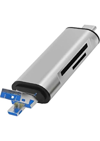 Type C USB Kart Okuyucu Micro SD Card Reader Dönüştürücü Adaptör Taşınabilir ve Kullanımı Kolay
