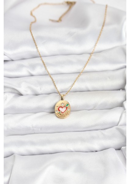 316L Çelik Zincir Gold Renk Kalp Figürlü Kadın Kolye - TJ-BKO10757 fiyatları