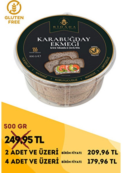Glutensiz Karabuğday Ekmeği 500G Tek Parça Doğal ve Sağlıklı Alternatif indirimleri
