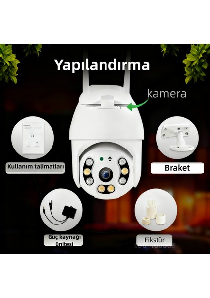 C6S2L-WIFI Güvenlik Kamerası, Hem Iç Hem De Dış Mekan Kullanımı Için Uygundur, 3 Megapiksel Yüksek Çözünürlüklü Lens, Tam Renkli Gece Görüşü ve Iki Yönlü Sesli Interkom Özelliğine Sahiptir.