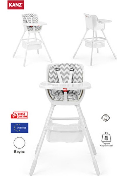 Seul Beyaz Sepetli Mama Sandalyesi 0 - 3 Yaş İçin Taşınabilir Kolay Temizlenebilir indirimleri