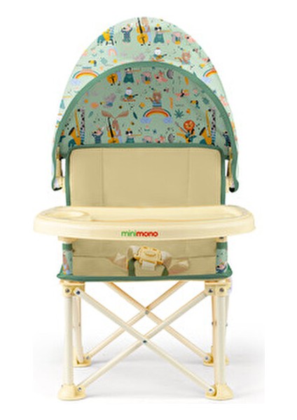 Plusup Portatif Mama Sandalyesi 0 - 4 Yaş Renkli Desenli Hafif ve Katlanabilir Tasarım