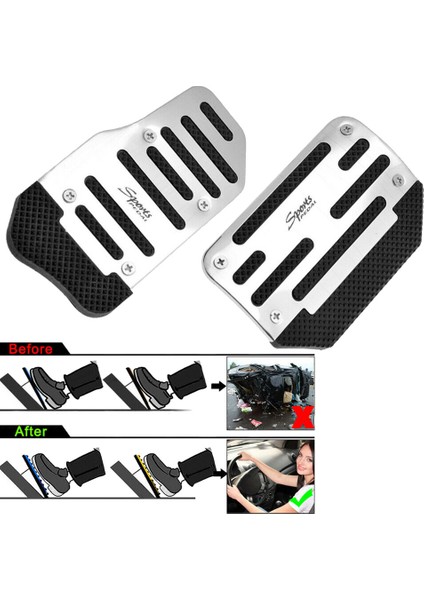 2pcs Gaz Hızlandırıcı Pedal ve Fren Pedalı Kapak Ayak Pedi Evrensel Otomatik Şanzıman Arabası (Yurt Dışından) fırsatları