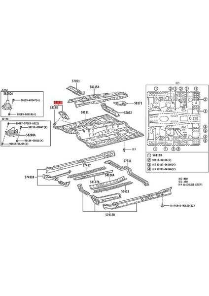 Araba Sürücüsü Ön Sol Kat Ayak Dönemi Kapağı 58190-35032 Toyota Fj Cruiser 4runner 2003-2014 58190-35031 58190-35030 (Yurt Dışından) modelleri