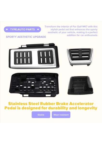 1997-2019&#39;DA Vw Golf Mk7 Için Paslanmaz Çelik Kauçuk Fren Hızlandırıcı Pedalı Anti-Slip Sportif Estetik (Yurt Dışından) indirimleri