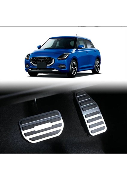 Araba Hızlandırıcı Fren Pedalı Pad Suzuki Swift Zc/zd Serisi Için Alüminyum Alaşımını Kaplar 2024+ Kaçan Önleyici Fren Sticker Gümüş (Yurt Dışından) modelleri