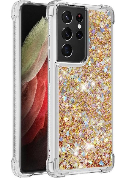 Samsung Galaxy S21 Ultra 5g Glitter Sparkle Sevimli Quicksand Için Telefon Kılıfı (Yurt Dışından)