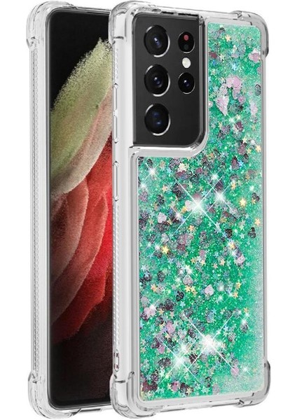 Samsung Galaxy S21 Ultra 5g Glitter Sparkle Sevimli Quicksand Için Telefon Kılıfı (Yurt Dışından)