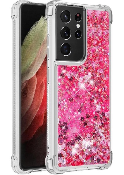 Samsung Galaxy S21 Ultra 5g Glitter Sparkle Sevimli Quicksand Için Telefon Kılıfı (Yurt Dışından)