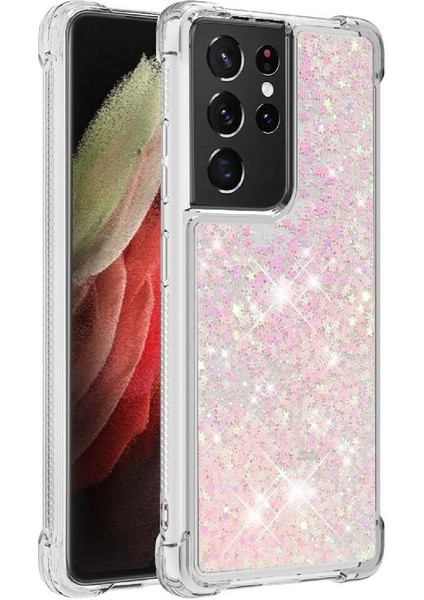 Samsung Galaxy S21 Ultra 5g Glitter Sparkle Sevimli Quicksand Için Telefon Kılıfı (Yurt Dışından)
