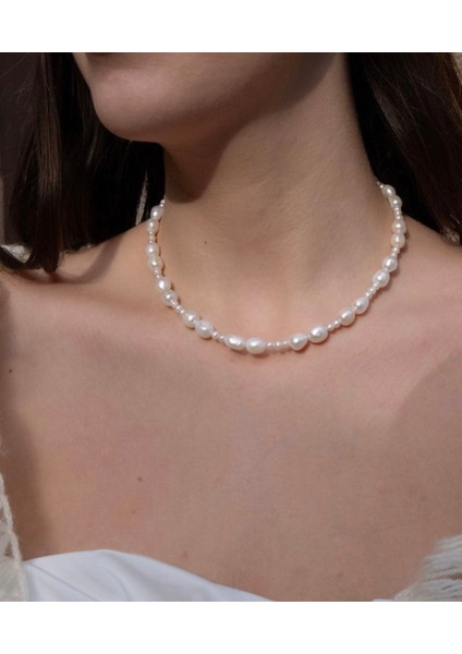 Sertifikalı Arpa ve Kum Inci Gerçek Doğal Inci Kolye fiyatları