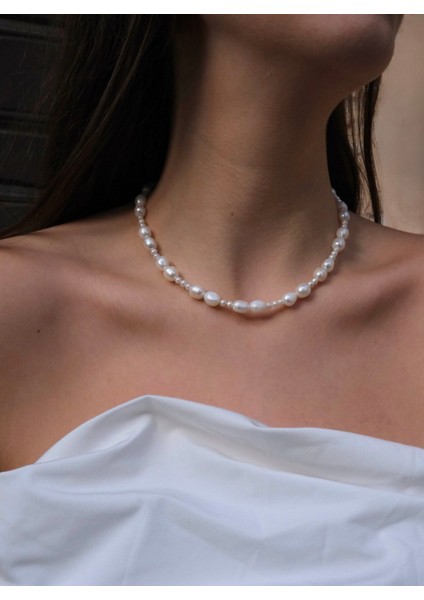 Sertifikalı Arpa ve Kum Inci Gerçek Doğal Inci Kolye modelleri