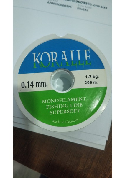 Koralle Supersoft Mono Fishing Line Misina 200MT.-0,16MM