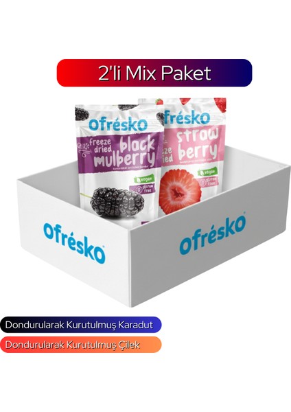 Kuru Meyve Cipsi 2'li Mix Paket – Dondurularak Kurutulmuş Karadut Ve Çilek - Kuru Meyve